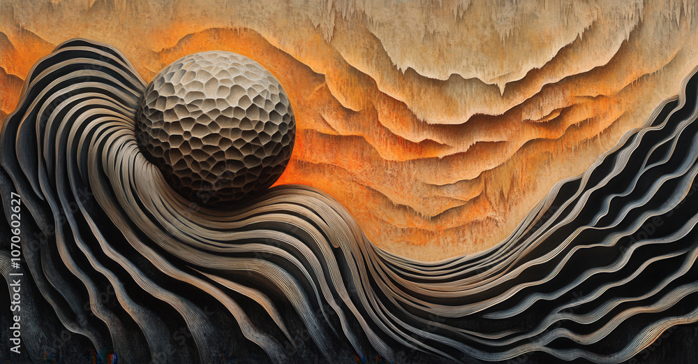 Poster a three-dimensional representation of the twist in an ethereal wave