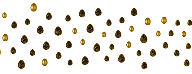 Spring Easter web sale banner with gold luxury