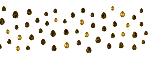 Spring Easter web sale banner with gold luxury