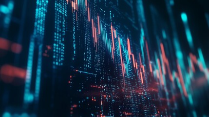 Fototapeta premium Stock Market Graph with Upward Arrows on a Dark Blue Background Representing Financial Growth and Trend