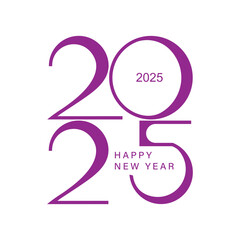 Happy New Year covers 2025. Modern and simple number design with elegant thin lines. Premium vector background for the new year 2025