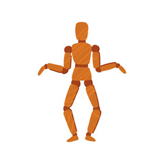 artisan wood man model cartoon. en detail, unique realistic, pose material artisan wood man model sign. isolated symbol vector illustration