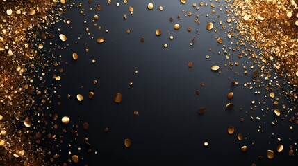 black and gold background with scattered glitter