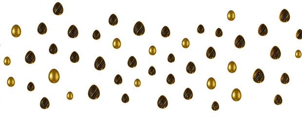 Pile of golden eggs. 3d render illustration.