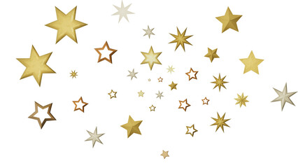 Abstract image of golden stars on a black background