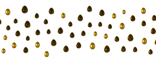 Abstract luxury golden easter eggs isolated