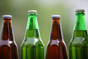 Colorful Bottles in a Row for Refreshing Beverage Themes