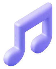 Music note. Musical sound, musical symbols, melody concept. 3d vector icon. Cartoon minimal style. PNG