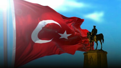 Turkish Flag and Mustafa Kemal Atatürk