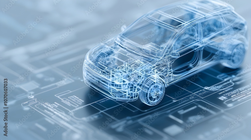 Poster revolutionary autonomous urban vehicle blueprint - ai navigation electric power systems modular inte