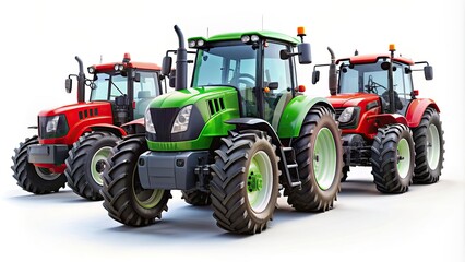 Obraz premium Tractors for agriculture on white background ideal for agriculture related themes or machinery.