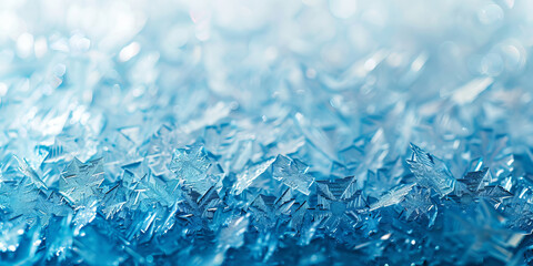 Obraz premium Abstract Blue Ice Crystals Sparkling in Sunlight. Concept of Natural Beauty, Winter Cold, Tranquility, and Frozen Wonder. Background. Copy space