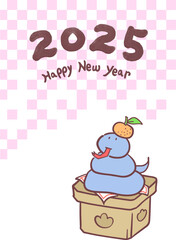 2025年巳年年賀状　へびもち