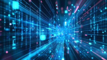 A digital abstract representation of data flow and connectivity in a futuristic environment.