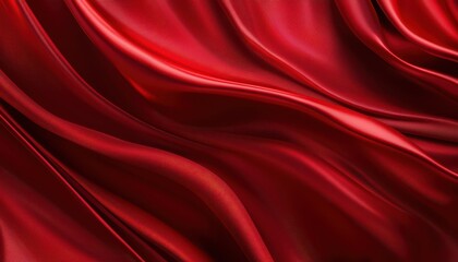 Obraz premium Silky red fabric waves create a luxurious visual experience for design enthusiasts and artists