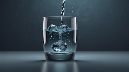 a glass of water into which more water is poured