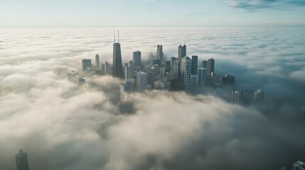 Fototapeta premium Cityscape Above the Clouds