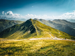 Mountainbike trail in Saalbach Austria in Alps