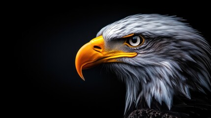 Obraz premium Majestic Eagle in Profile Against Dark Background