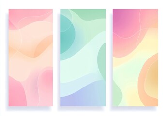 Obraz premium Colorful Pastel Geometric Shapes Banner Set for Social Media, Web Design, and Digital Marketing