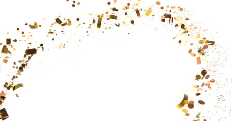 Shimmering Bliss: Mesmeric 3D Illustration Depicting Glistening gold Confetti