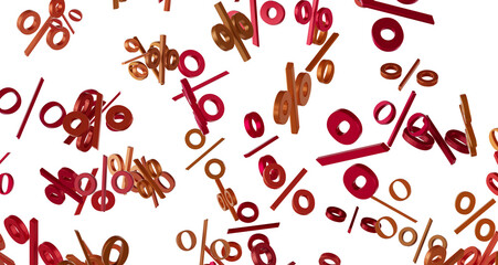 3d Sales icons floating in the air 3D rendering