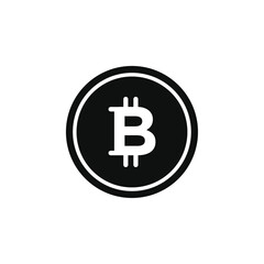 Bitcoin Icon black and white vector sign
