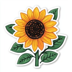 Retro Sunflower Sticker with Groovy Colors