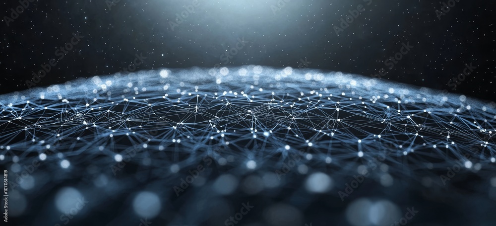 Aufkleber Digital global connected network Internet of things IOT cloud computing cybersecurity 3D illustration