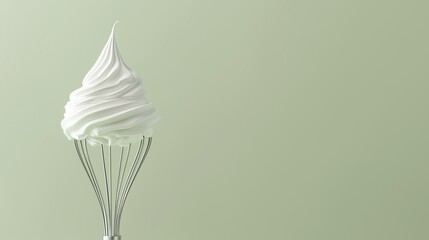 Poster for the National Whipped Cream day with space for text. A whisk with white whipped cream on the top of the whisk.