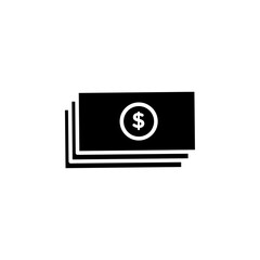 Cash icon black and white vector sign