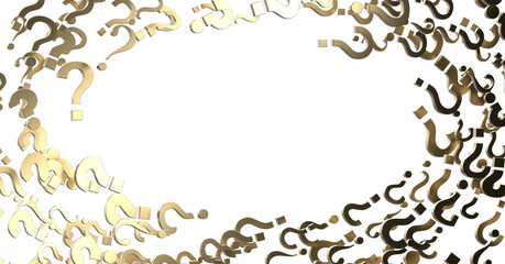 question marks on a plane, original