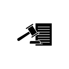 Court decision icon black and white vector sign