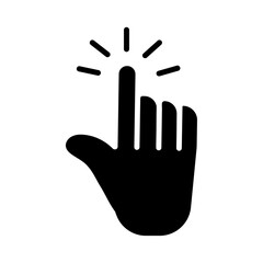 Cursor hand icon black and white vector sign