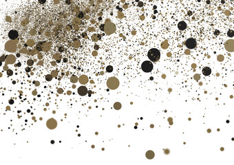 Radiant Revelry: Enthralling 3D Illustration of Shining gold Confetti PNG