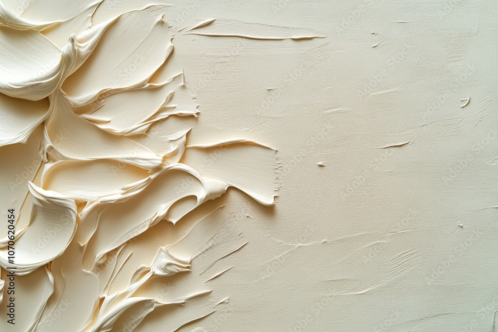 Poster a clean, abstract design with a few bold brush strokes in neutral tones, symbolizing simplicity and 