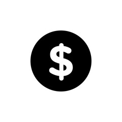 Dollar icon black and white vector sign