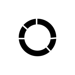 Donut chart icon black and white vector sign