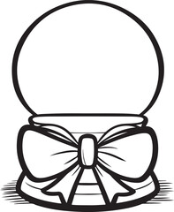 Snow Globe Icon with Tree or Snowman Silhouette - Vector Illustration.