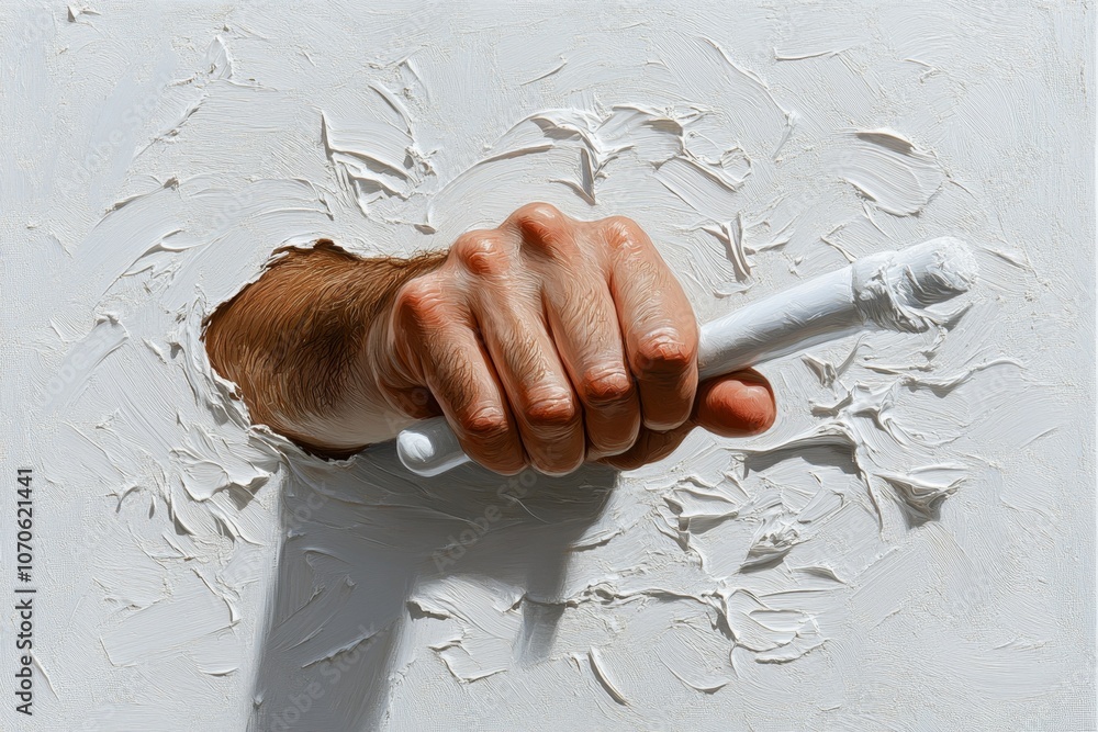 Poster a close-up of an artistâ€™s hand working with pastels, capturing every texture and detail of the art