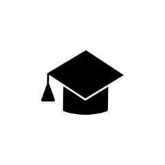 Education icon black and white vector sign