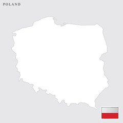 Poland map and flag vector art