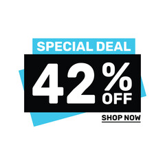 Special deal 42 off price marketing blue color design.