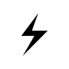 Flash icon black and white vector sign