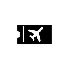 Flight tickets icon black and white vector sign