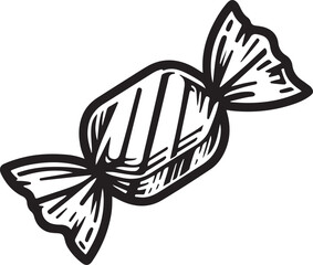 Candy Silhouette Vector Design on White Background.