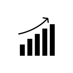 Growth Chart icon black and white vector sign