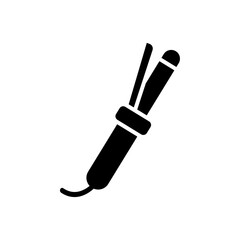 Hair curler icon black and white vector sign