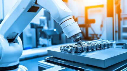 Industrial Robot Arm Automation Manufacturing Precision Work