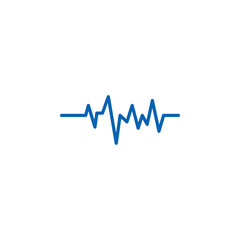 Heartbeat icon black and white vector sign